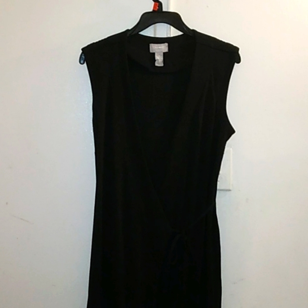 Black Faux Wrap Dress